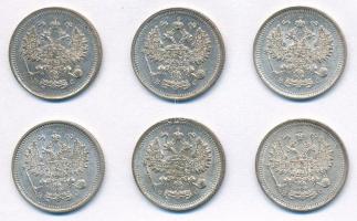 Orosz Birodalom 1915. 10k Ag (4x) + 1916. 10k Ag (2x) T:1-,2
Russian Empire 1915. 10 Kopek Ag (4x) ...