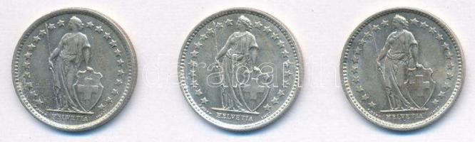 Svájc 1961-1963. 1/2Fr Ag (3xklf) T:1-,2
Switzerland 1961-1963. 1/2 Franc (3xdiff) C:AU,XF
Krause ...
