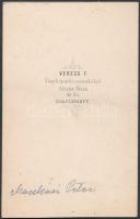 cca 1860 Macskási Péter vizitkártya méretű, feliratozott fényképe Veress Ferenc (1832-1916) kolozsvá...