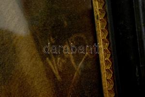 Vágó Pál (1853-1928): Női portré. Szén, papír, jelzett, üvegezett sérült keretben, 78×55 cm