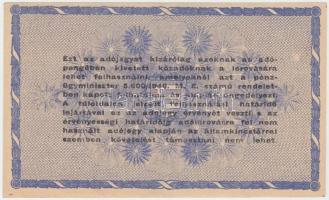 1946. 10.000.000AP elcsúszott előlapi nyomat, fordított címer, sárgás vízjeles papír T:I-
Adamo P54...