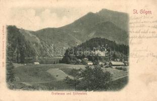 6 db RÉGI, 1899-es osztrák városképes lap; Ischl, Aussee, Bad Gastein, St. Gilgen, / 6 pre-1945 Austrian town-view postcards from 1899