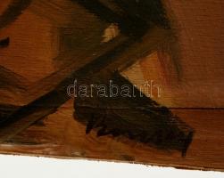 Barcsay jelzéssel: Női figura. Olaj, falemez, sérült, 33×18 cm