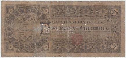 Kolumbia 1895. 5P T:IV ragasztott, ly.
Colombia 1895. 5 Pesos C:G sticked, hole
Krause 235