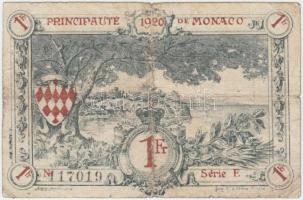 Monaco 1920. 1Fr T:IV ly.
Monaco 1920. 1 Franc C:G hole
Krause 5