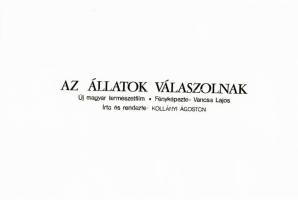 ,,Az állatok válaszolnak" című film állóképei, 22 db negatív, ezekről készültek a mozik előcsarnokában kiállított, új filmek reklámozására szolgáló fényképek, 4x7 cm