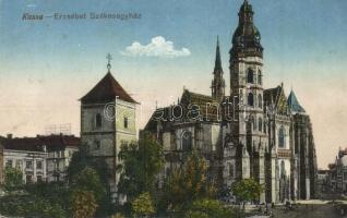 Kassa, Kosice; Erzsébet székesegyház, kiadja Özv. Kalafony Józsefné / cathedral (kopott sarkak / worn corners)