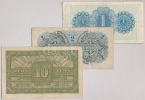 Ausztria / Szövetséges megszállás 1944. 1Sch + 2Sch + 10Sch T:III
Austria / Allied occupation 1944....