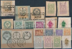 111 db régi okmánybélyeg 4 db stecklapon