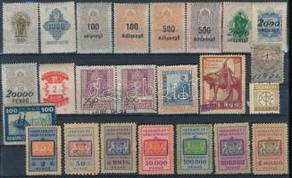 111 db régi okmánybélyeg 4 db stecklapon