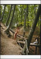 cca 1984 Nudista természetjárók, jelzés nélküli fotóművészeti alkotások, 3 db korabeli negatívról ké...