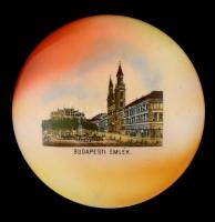 Victoria csehszlovák városképes bonbonier, matricás, jelzett, d: 13 cm