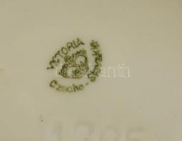 Victoria csehszlovák városképes bonbonier, matricás, jelzett, d: 13 cm