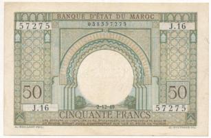 Marokkó 1949. 50Fr T:III szép papír Morocco 1949. 50 Francs C:F nice paper Krause 44.