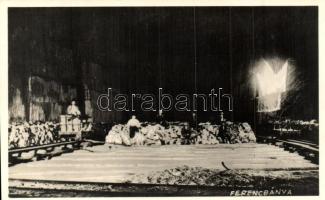 Aknaszlatina, Solotvyno; Ferencbánya, dolgozó bányászok, rakodás / salt mine interior, working miners, loading area (vágott / cut)