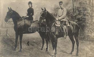 Ferenc József és Erzsébet királyné lovon / Franz Joseph and Queen Elisabeth (Sissy) on horseback (EK)