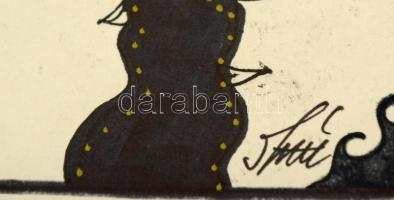 Szász  jelzéssel: Arcok. Vegyes technika, papír, 19×14 cm