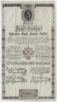 1806. 5G Bécsi városi bankócédula vízjeles papíron T:III Habsburg Monarchy 1806. 5 Gulden Wiener-Stadt Banco-Zettel with watermark C:F  Adamo G39