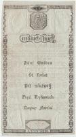 1806. 5G "Bécsi városi bankócédula" vízjeles papíron T:III
Habsburg Monarchy 1806. 5 Guld...