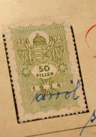 1943 az Erdélyi Magyar Gazdasági Egyesület címadományozó oklevele kitűzővel, okmánybélyeggel