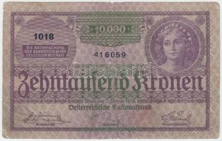 Ausztria 1924. 10.000K T:III- Austria 1924. 10.000 Kronen C:VG Krause 85.
