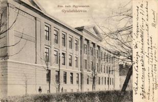 Gyulafehérvár, Karlsburg, Alba Iulia; Római katolikus főgimnázium, Papp Gy. kiadása / catholic school (EB)