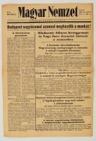 1956 Magyar Nemzet. 1956. november 2., XIX. évfolyam, 256 szám. Benne a forradalom híreivel, a hajtásoknál kisebb szakadással.