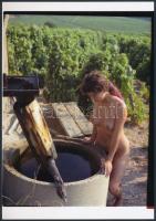 cca 1985 A szőlősgazda leányai, jelzés nélküli fotóművészeti alkotások, 3 db korabeli negatívról kés...