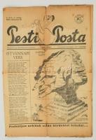 1944 Pesti Posta, I. évfolyam, 1. szám., 1944 augusztus 20., Képes élclap. Rossz állapotban, foltos, szakadásokkal.