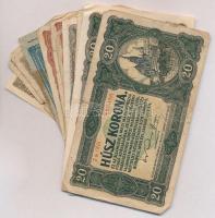 1920. 20f (3x) + 1920. 50f + 1920. 1K (2x) egyik piros, a másik kárminvörös sorszámmal + 1920. 2K (7...