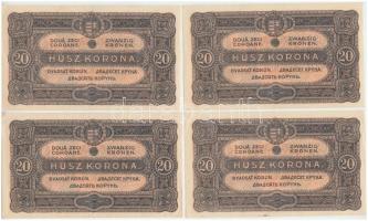 1920. 20K (4x) sorszámkövetők T:II,II-