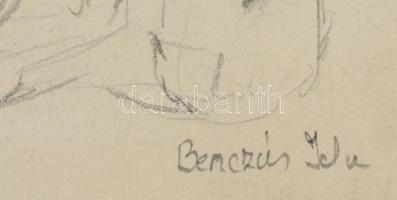 Benczúr jelzéssel: Fekvő kutya,vázlatok (2 db). Ceruza, papír, 29×21 cm