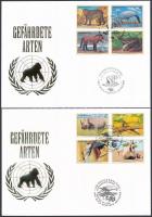 1995/1997 Veszélyeztetett állatok (III, V) 2 klf sor FDC-n, 1995/1997 Endangered animals (III, V) 2 diff set on FDC