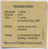 Ausztrália 2011. 1$ Ag "Koala" (1oz/0.999) T:PP
Australia 2011. 1 Dollar Ag "Koala&q...