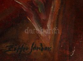 Ziffer jelzéssel: Asztali csendélet. Olaj, vászon, sérült keretben, 60×80 cm