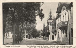 Előpatak, Valcele; Székely villa és sétatéri részlet, Carmen felvétele, E. Téglás kiadása / villa, promenade (kis szakadás / small tear)