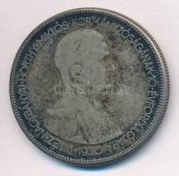 1930. 5P Ag "Horthy jobbra" T:3 patina Adamo P8