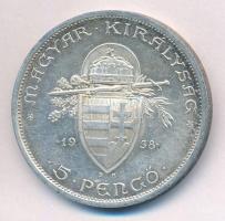 1938. 5P Ag "Szent István" T:1-,2 kis patina
Adamo P8.1