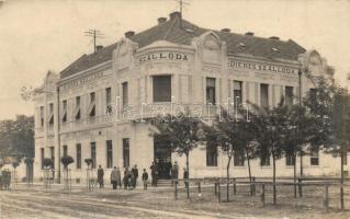 1934 Tapolca, Dienes Szálloda, Étterem, Bor és Sörcsarnok, utcakép, photo