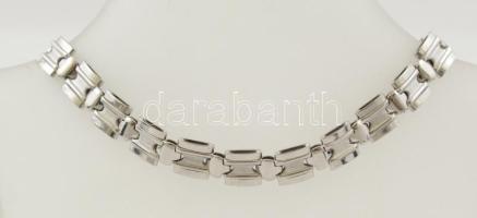 Ezüst(Ag) bordás szemű karlánc, jelzett, h: 20,5 cm, nettó: 8,9 g