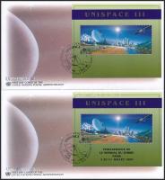 1999 ENSZ Konferencia (UNISPACE III) blokk Mi 11, 11 I 2 db FDC-n