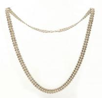 Ezüst(Ag) meandermintás nyaklánc, jelzett, h: 50 cm, nettó: 12,2 g