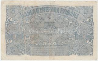 Románia / Német megszállás 1917. 5L T:III- tűly.
Romania / German occupation 1917. 5 Lei C:VG needl...