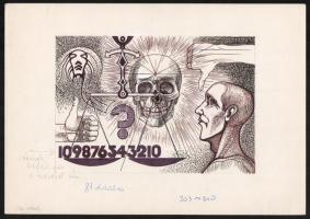 Zsigovics Iván (1958- ): 3 db Galaktika-illusztráció (Asimov, Edelstein), vegyes technika, papír, há...