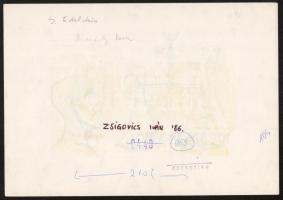 Zsigovics Iván (1958- ): 3 db Galaktika-illusztráció (Asimov, Edelstein), vegyes technika, papír, há...