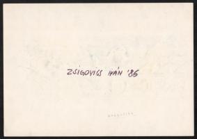 Zsigovics Iván (1958- ): 3 db Galaktika-illusztráció (Asimov, Edelstein), vegyes technika, papír, há...