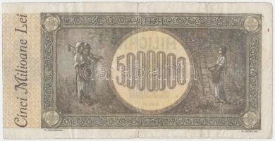 Románia 1947. 5.000.000L T:III- 
Romania  1947. 5.000.000 Lei C:VG 
Krause 61