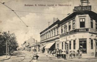 Budapest X. Kőbánya, Liget tér, Belső-Jászberényi út, Központi Szálloda és Kávéház (kis szakadás / small tear)