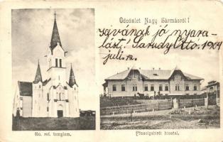 Nagysármás, Sarmasu; Református templom, főszolgabírói hivatal / Calvinist church, chief constables office (EB)