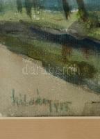 Szilvásy Margit (1898 -1977) : Utca részlet. Akvarell, papír, jelzett, üvegezett keretben, 26×39 cm